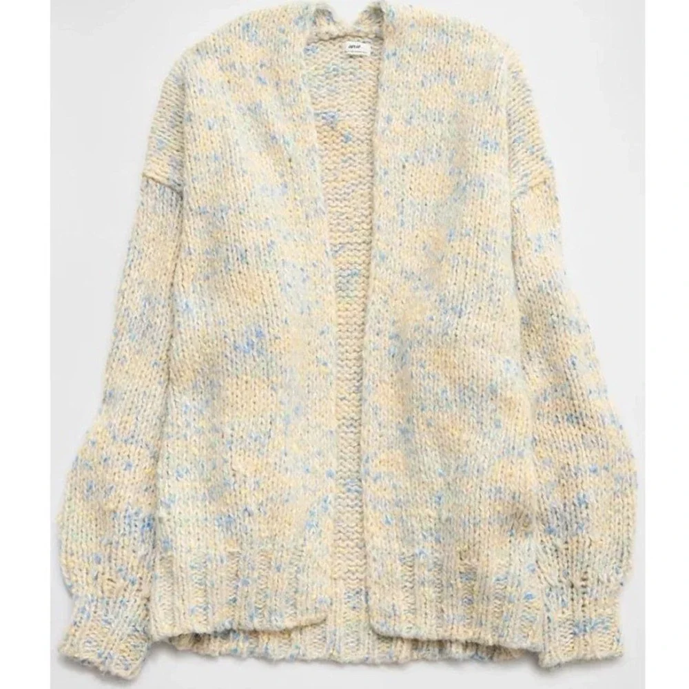 Aerie Confetti‎ Puff Sleeve Cardigan Sweater Size XXS New With Tags